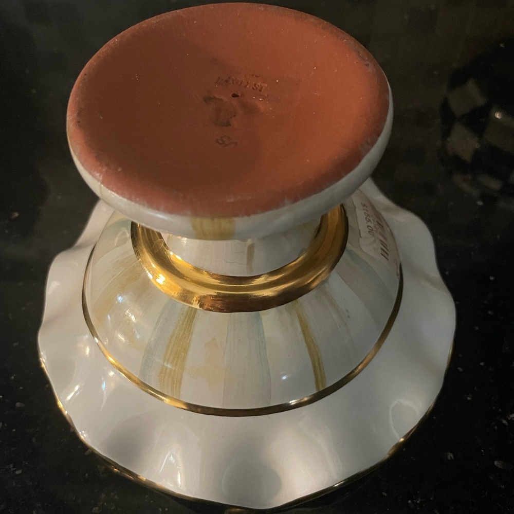 MacKenzie Childs Small Parchment Ceramic Compote - Rarest of the Rare! - Picture 12 of 16